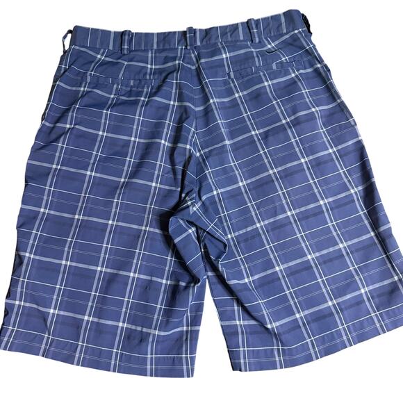 Nike Golf Dri-Fit 11" Plaid Shorts, Blue, Men's Size 34 - Picture 2 of 4